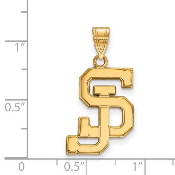 14k Gold Plated Silver San Jose State Large Pendant - Picture 2 of 3